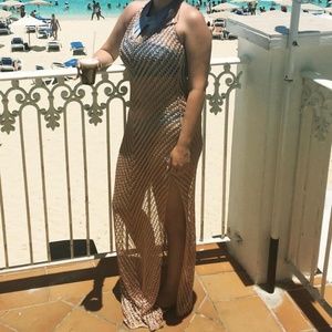 Pretty Little Thing Rose Gold Chainmail style Beach Cover-up/Sarong